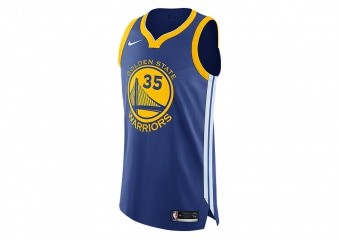 NIKE NBA GOLDEN STATE WARRIORS KEVIN DURANT AUTHENTIC JERSEY ROAD RUSH BLUE