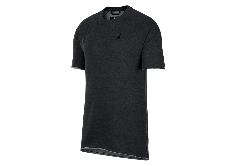 NIKE AIR JORDAN SPORTSWEAR WINGS LITE FLEECE CREW BLACK HEATHER fur 55 00 Basketzone