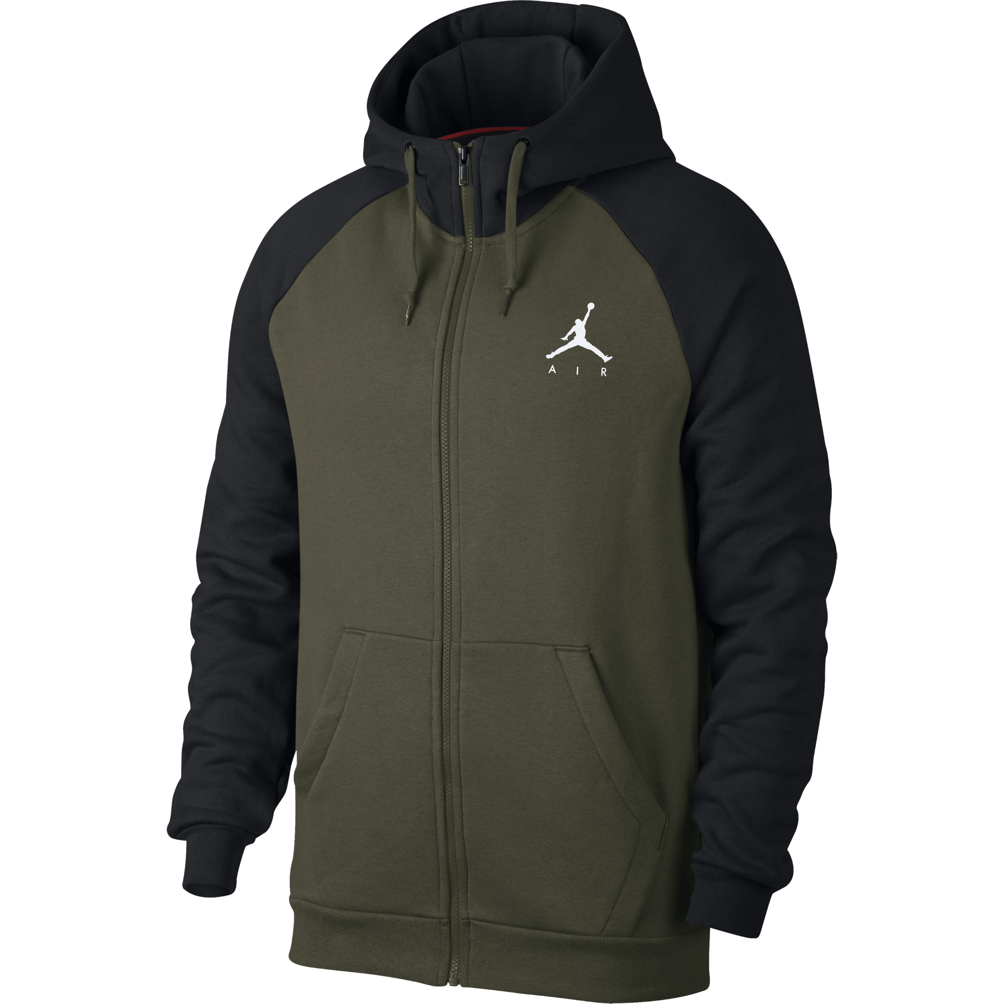 NIKE AIR JORDAN SPORTSWEAR JUMPMAN FLEECE HOODIE OLIVE CANVAS