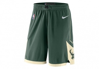 NIKE NBA MILWAUKEE BUCKS SWINGMAN ROAD SHORTS FIR