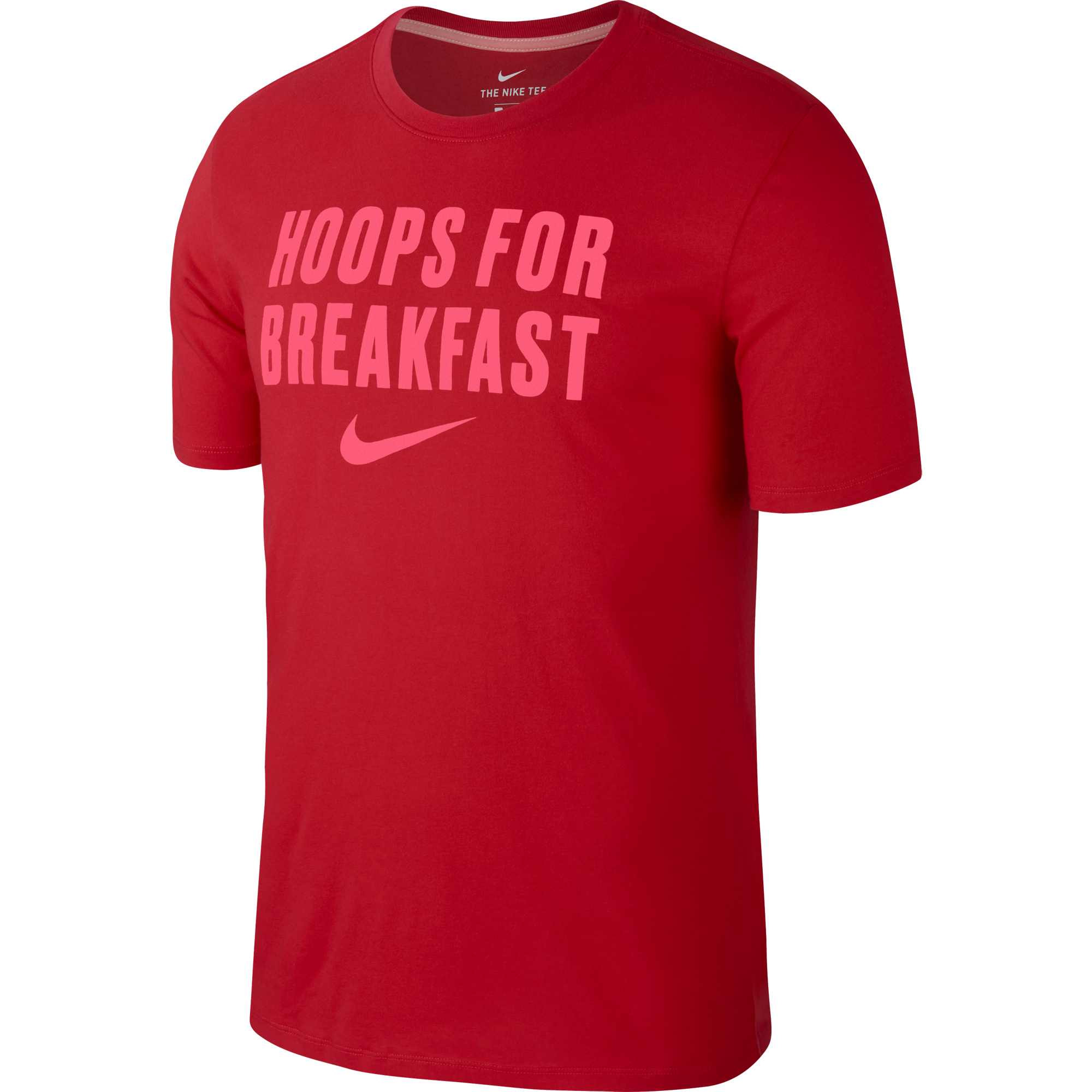 NIKE DRY 'HOOPS FOR BREAKFAST' BASKETBALL TEE UNIVERSITY RED