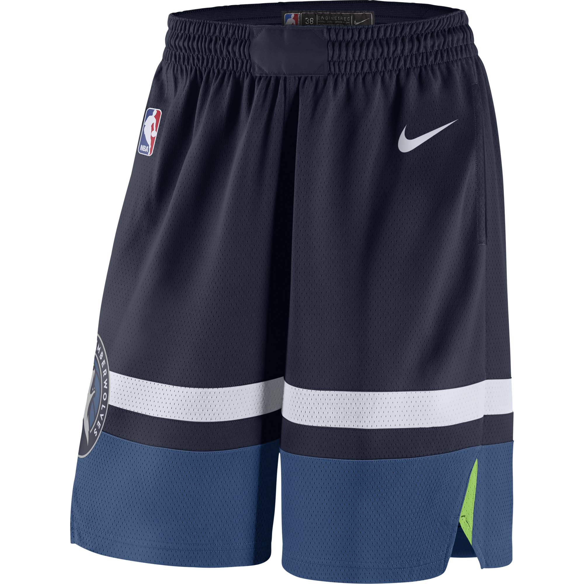 NIKE NBA MINNESOTA TIMBERWOLVES SWINGMAN ROAD SHORTS COLLEGE NAVY