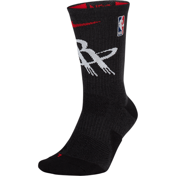 NIKE NBA HOUSTON ROCKETS ELITE CREW SOCKS BLACK