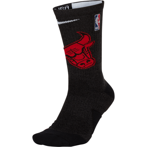 NIKE NBA CHICAGO BULLS ELITE CREW SOCKS BLACK