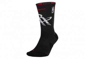 NIKE NBA HOUSTON ROCKETS ELITE CREW SOCKS BLACK