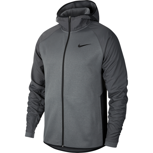 NIKE THERMA WINTERIZED BASKETBALL FULL-ZIP HOODIE DARK GREY