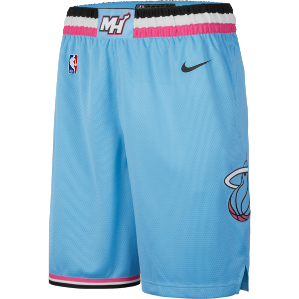 NIKE NBA MIAMI HEAT CITY EDITION SWINGMAN SHORTS BLUE GALE