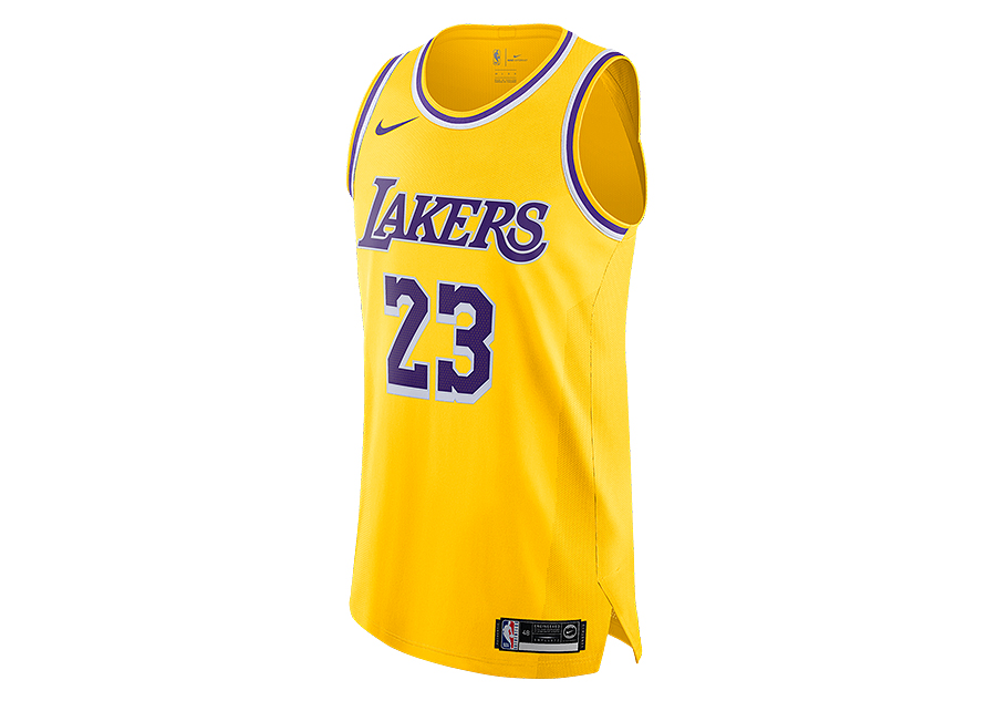 NIKE NBA LOS ANGELES LAKERS LEBRON JAMES AUTHENTIC JERSEY AMARILLO ...