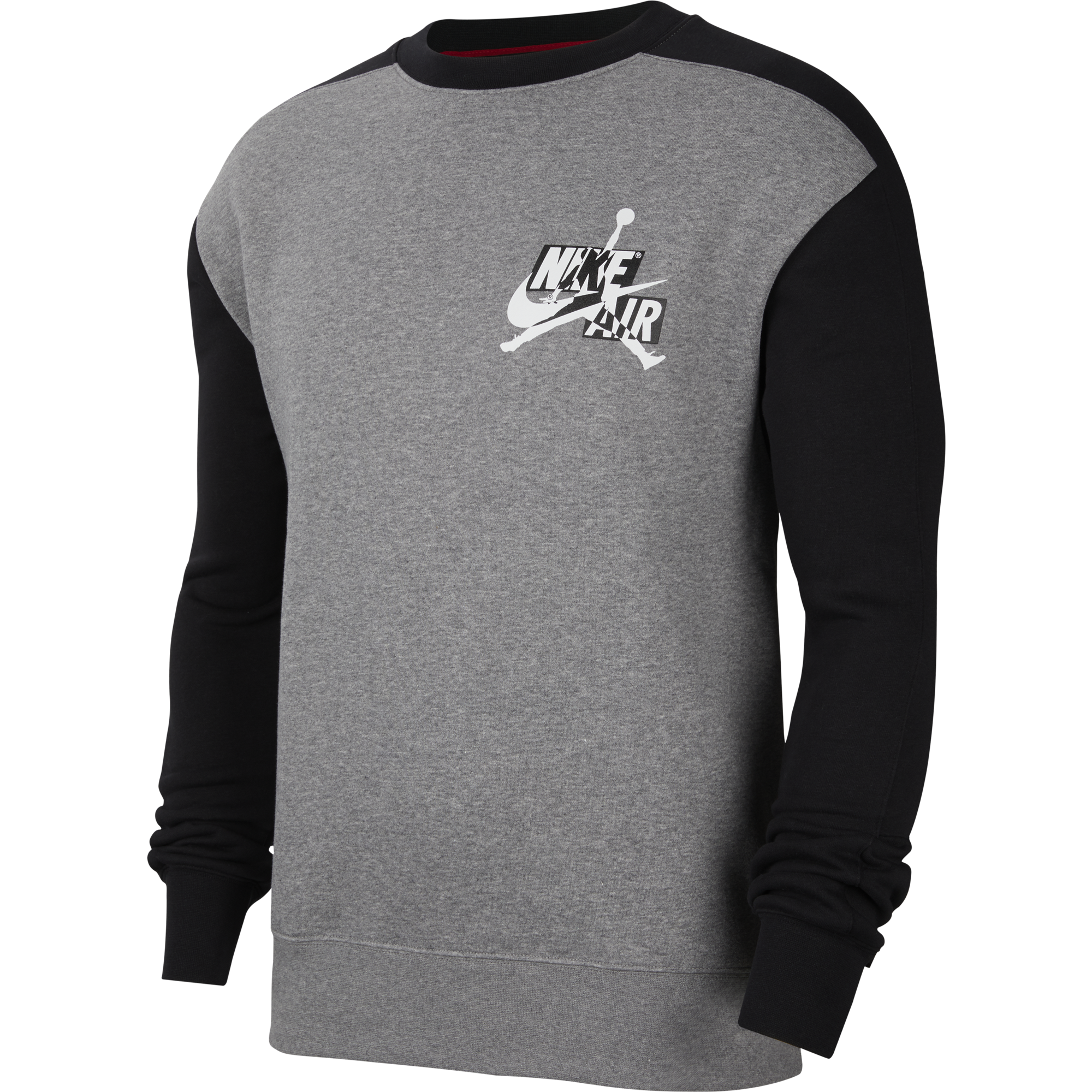 NIKE AIR JORDAN JUMPMAN CLASSICS FLEECE CREW CARBON HEATHER