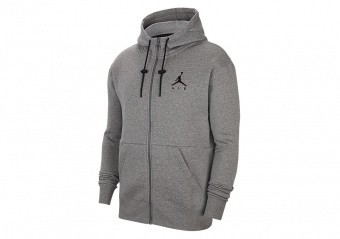 NIKE AIR JORDAN JUMPMAN AIR FLEECE FULL-ZIP HOODIE CARBON HEATHER