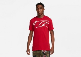 NIKE AIR JORDAN AIR SCRIPT CREW DRI-FIT TEE GYM RED