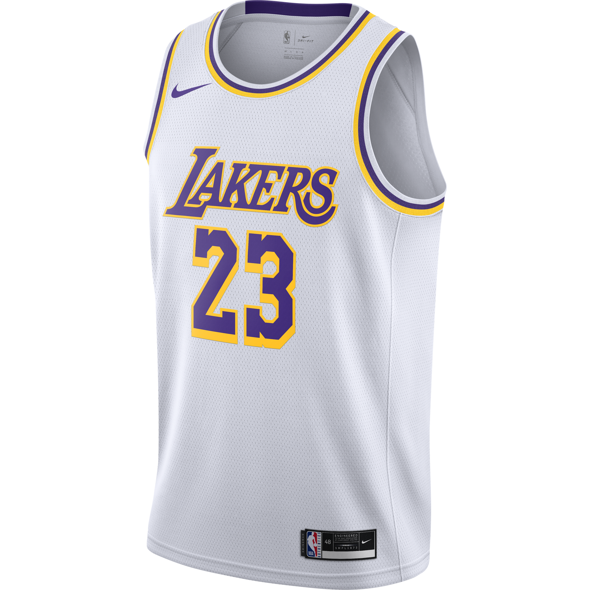 NIKE NBA LOS ANGELES LAKERS LEBRON JAMES ASSOCIATION EDITION SWINGMAN JERSEY WHITE