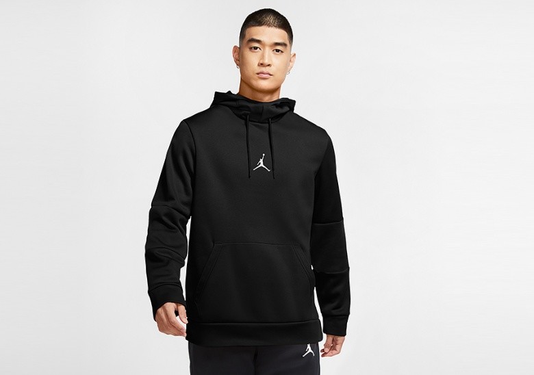 NIKE AIR JORDAN THERMA FLEECE PULLOVER HOODIE BLACK