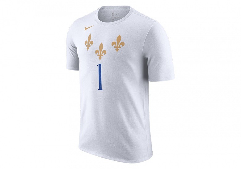 NIKE NBA NEW ORLEANS PELICANS ZION WILLIAMSON CITY EDITION TEE WHITE