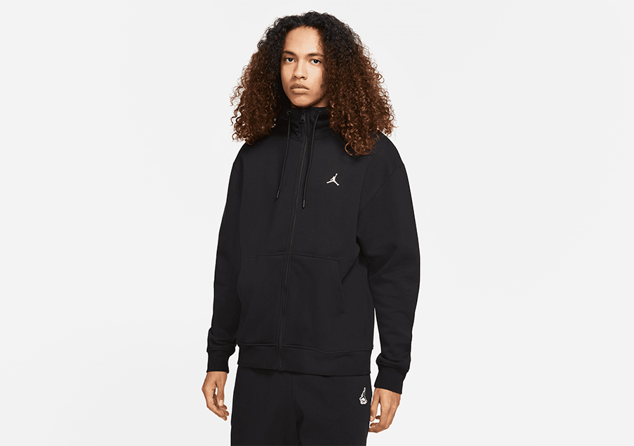 NIKE AIR JORDAN ESSENTIALS FLEECE FULL ZIP HOODIE BLACK fur 77 50 Basketzone