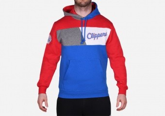 MITCHELL & NESS COLOR BLOCKED FLEECE HOODIE LOS ANGELES CLIPPERS
